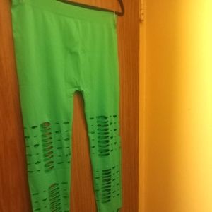 Brand New Fashion Open Leggings color Green.Just as in picture